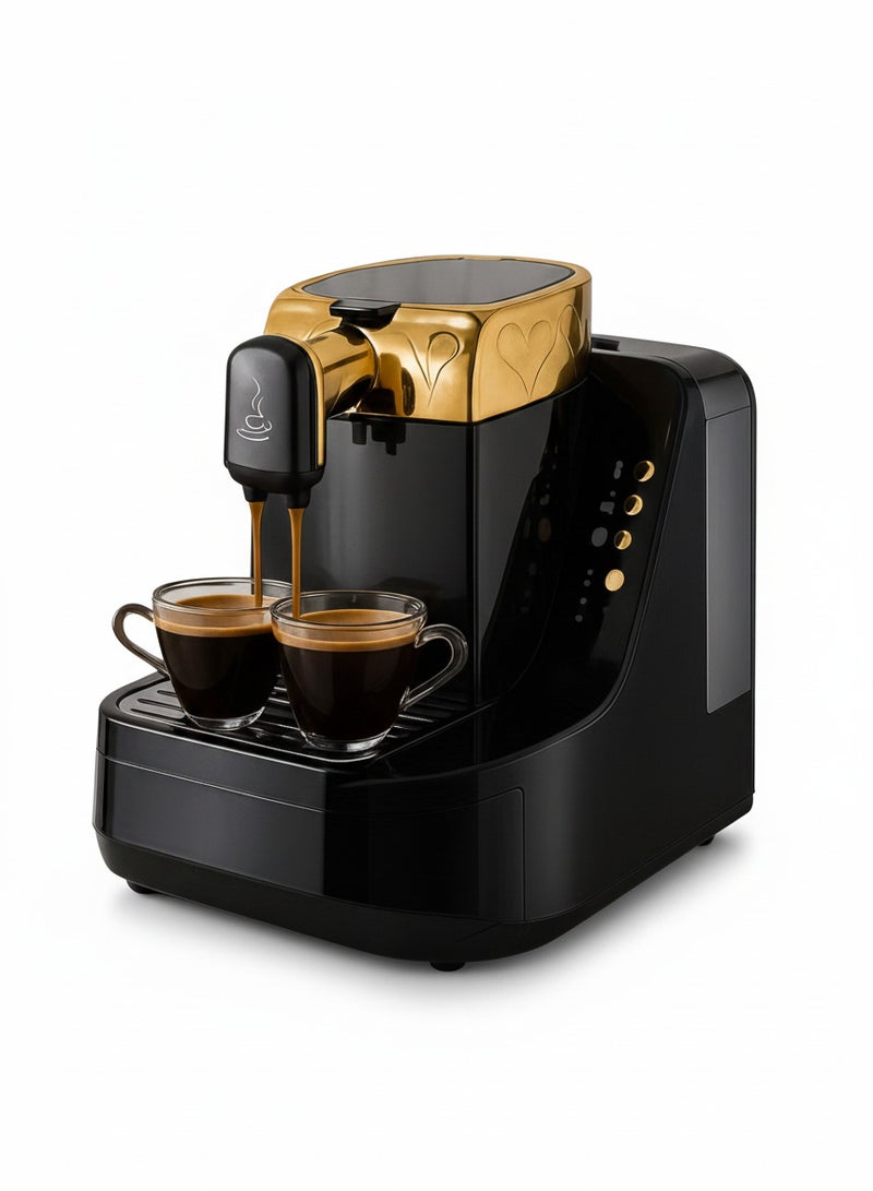 ماكينة صنع القهوة التركية، 2 كوب، سعة 800 مل، 1000 واط، صينية تصريف المياه، تنظيف ذاتي - Image 1