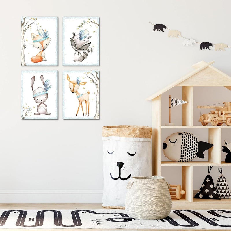 Novart N017847a Indian Animals Pictures, Ready to Hang, No Extra Frame Required, Wall Picture Set for Children's Room, Girls and Boys - Image 5