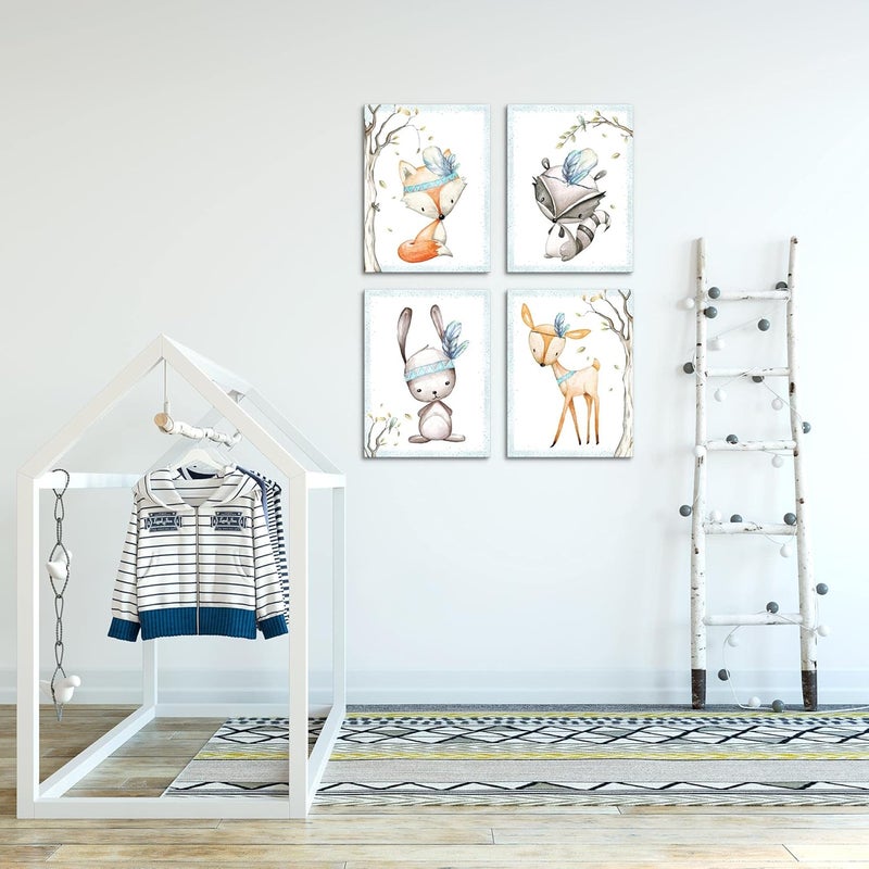 Novart N017847a Indian Animals Pictures, Ready to Hang, No Extra Frame Required, Wall Picture Set for Children's Room, Girls and Boys - Image 4