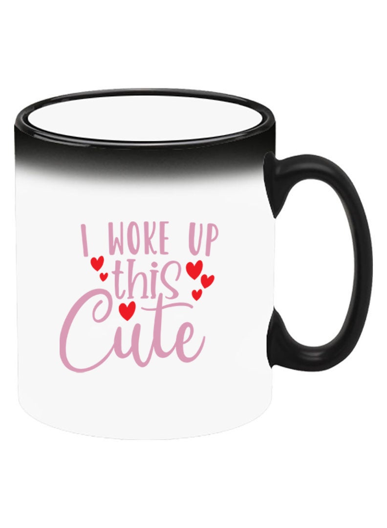Theodor Color Changing Heat Sensitive Ceramic Mug, Image Revealed When HOT Liquid is Added! i woke up this cute - Image 2