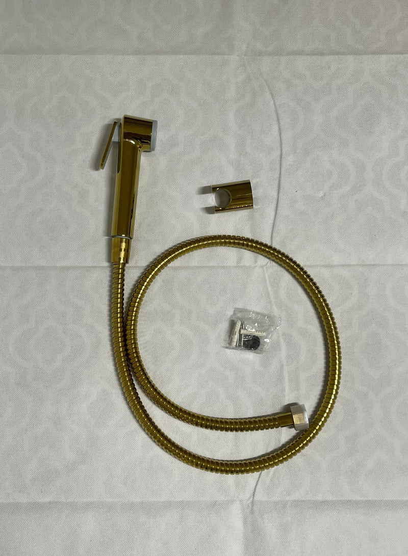 Luxury Toilet Bidet Spray Shattaf Set Golden with 1.2 meter Hose and  Hook - Image 4