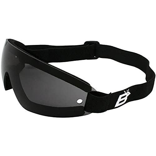 Birdz نظارات Birdz Eyewear Wing للقفز بالمظلات بإطار أسود وعدسات مدخنة تصميم رائع للرؤية المحيطية. حشوة مريحة من الفوم النيوبرين، حزام رأس قابل للتعديل - Image 1