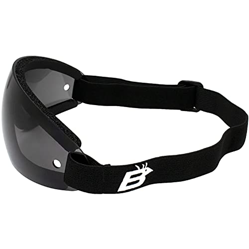 Birdz نظارات Birdz Eyewear Wing للقفز بالمظلات بإطار أسود وعدسات مدخنة تصميم رائع للرؤية المحيطية. حشوة مريحة من الفوم النيوبرين، حزام رأس قابل للتعديل - Image 3