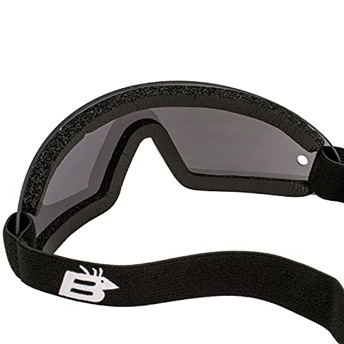 Birdz نظارات Birdz Eyewear Wing للقفز بالمظلات بإطار أسود وعدسات مدخنة تصميم رائع للرؤية المحيطية. حشوة مريحة من الفوم النيوبرين، حزام رأس قابل للتعديل - Image 5