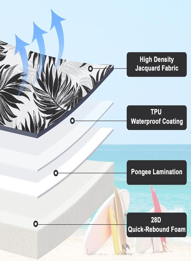 Favoyard Outdoor Chair Cushion 19 x 19 x 3 In Waterproof Pattern Fade Resistant Cushions for Patio Furniture with Removable Cover Attach Straps 28D Foam Insert Cushions Pads for Seat Sofa Couch 2 Pack - Image 4