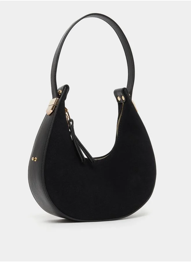 ستايلي Solid Shoulder Bag with Zip Closure