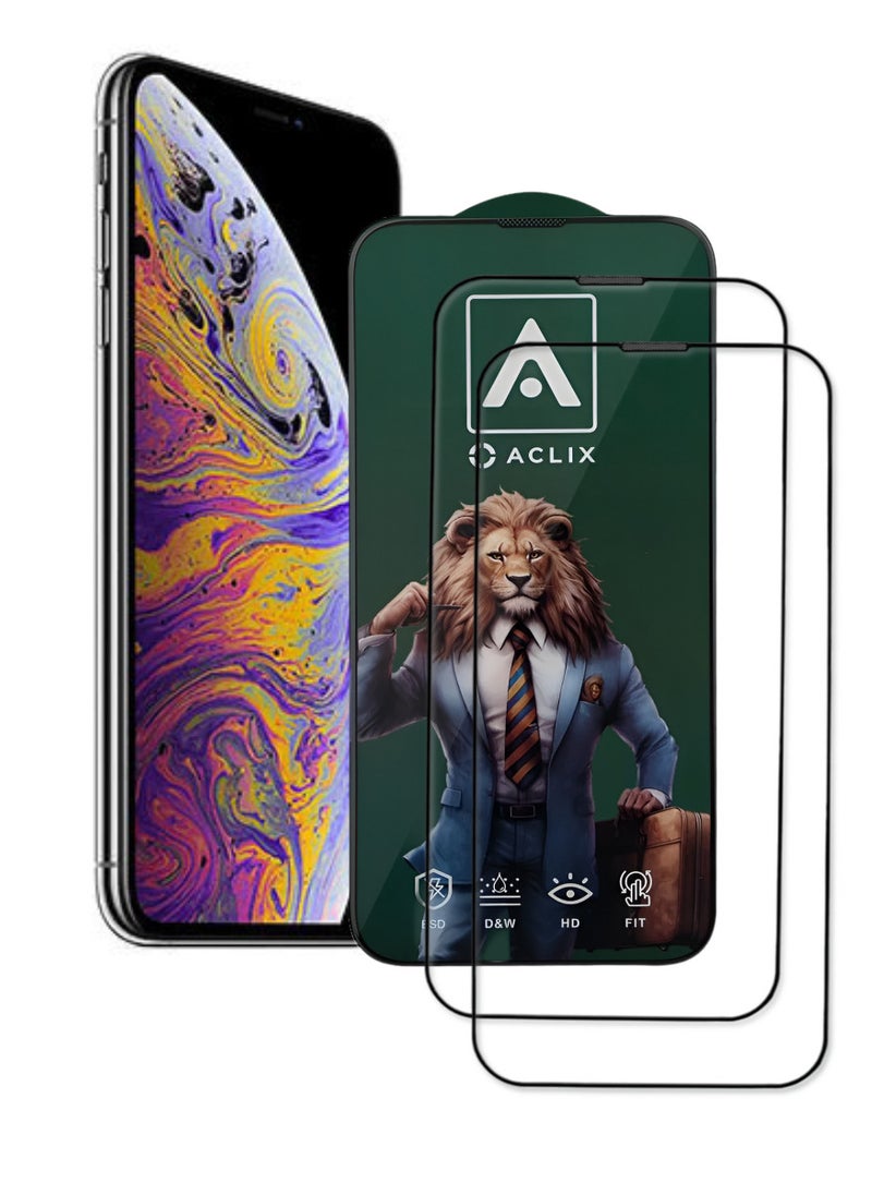 ACLIX 2 Pieces Antistatic ESD Dustproof Premium Quality High Definition Tempered Glass Screen Protector Designed For  iPhone XS Max - Image 1