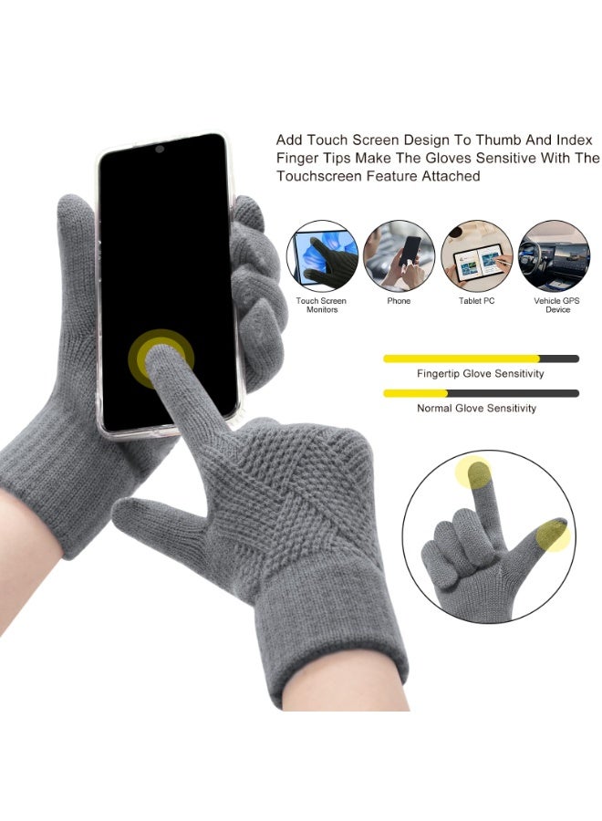 NajmStyle Thermal Touchscreen Gloves, Double-Layer Fleece Lined Winter Knitted Gloves for Extreme Cold, Thick Acrylic for Outdoor, Skiing, Hiking - Image 3
