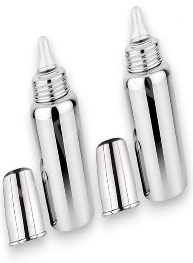 DIGIVEENAL Pack of 2 Stainless Steel Baby Feeding Bottle for Kids Steel Feeding Bottle for Milk and Baby Drinks (Silver), 240 Ml - Image 1