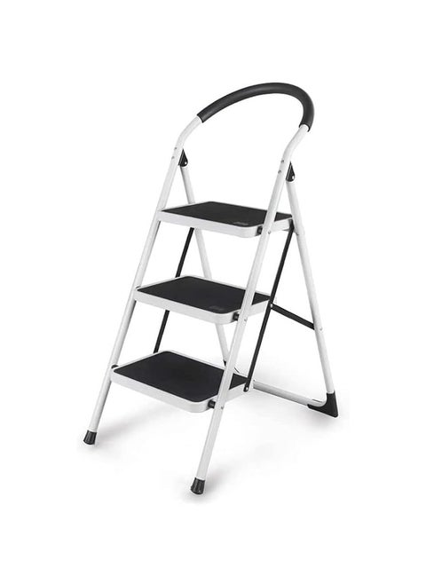 3 Steps Ladder Folding Step Stool With Anti Slip Sturdy And Wide Pedal Lightweight Portable Multi Use Stepladder For Home And Kitchen Foldable Ladder Space Saving
