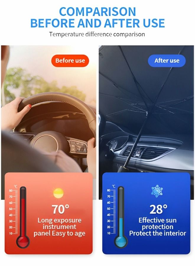 GROIC Car Windshield Sun Shade Umbrella for SUV and 4 Pack Car Window Shade Auto Sun Shade (4 Pack Transparent, 1 Pack Sun Shade Umbrella) - Image 3