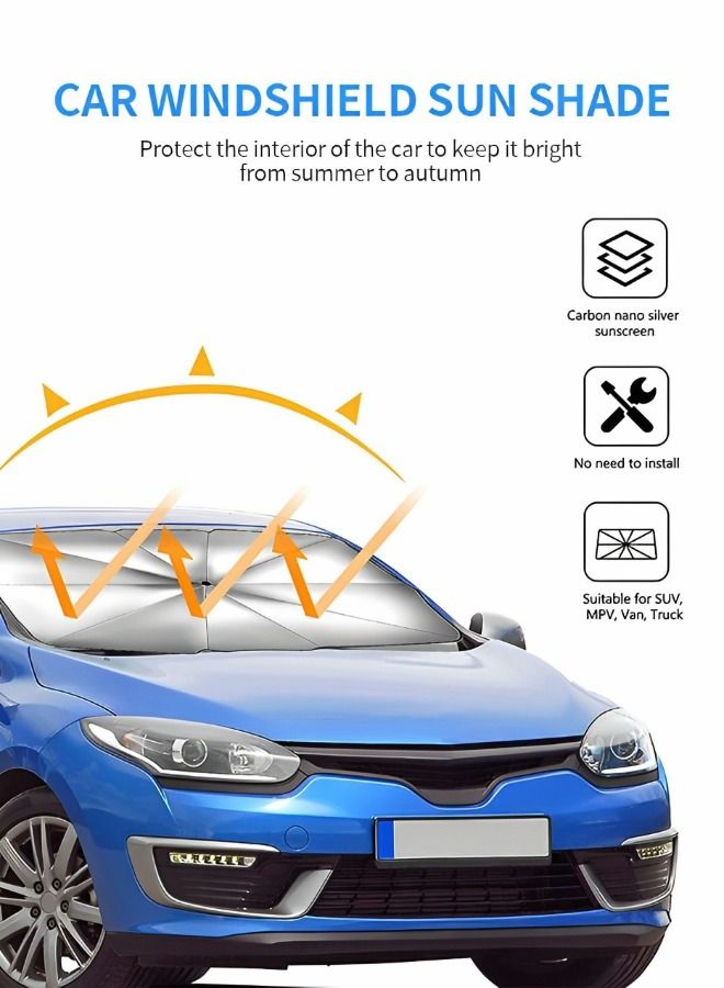 GROIC Car Windshield Sun Shade Umbrella for SUV and 4 Pack Car Window Shade Auto Sun Shade (4 Pack Transparent, 1 Pack Sun Shade Umbrella) - Image 2