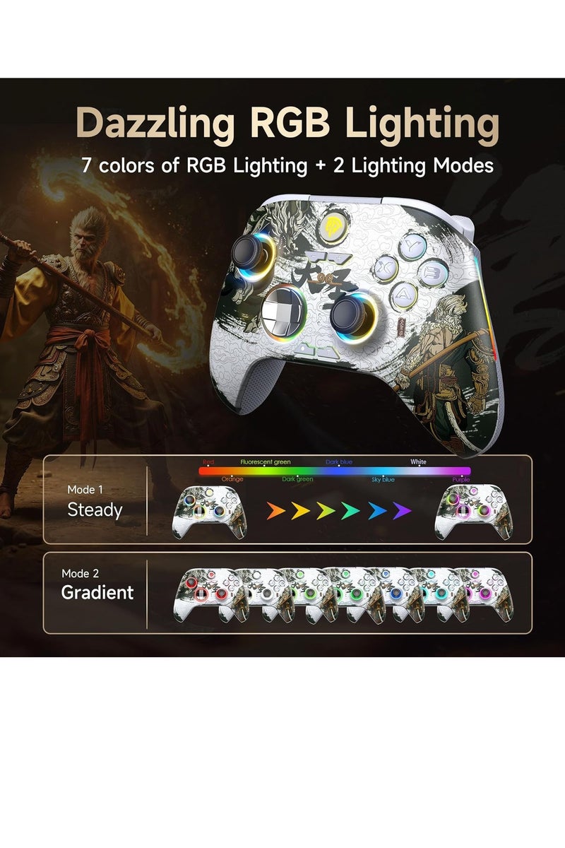 EasySMX X15 PC Controller - Enhanced Wireless Bluetooth Controller with Hall Joysticks/Hall Triggers/RGB Lighting - No Stick Drift, No Dead Zone - Work for Windows PC, Android, Steam and Switch - Image 4