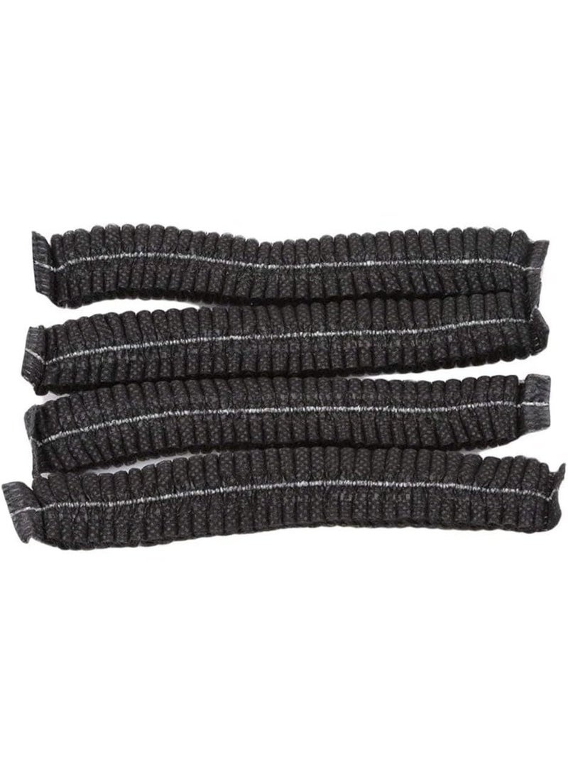 مازكو طقم الحماية الصحي ٣ في ١ – ‎١٠٠‎ غطاء شعر أسود + ‎١٠٠‎ غطاء لحية أبيض + ‎١٠٠‎ غطاء حذاء مقاوم للماء (٥٠ زوجًا) – للمطبخ، الصالون، المستشفى، التنظيف والاستخدام الصناعي - Image 3