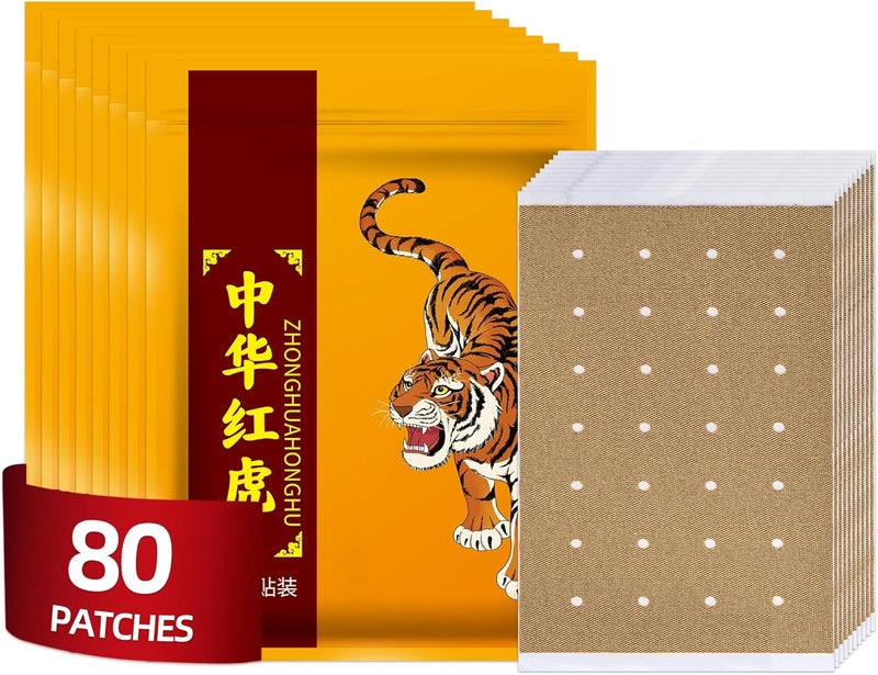 ifory 80pcs Chinese Tiger Patches Tiger Plaster Capsaicin Patches for Knee Back Neck Muscle Shoulders Body Herbal Plaster - Image 1