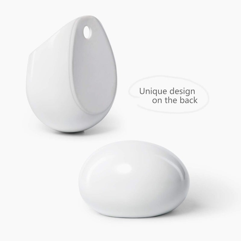 Dahey Wall Planters with Fake String of Pearls Plant Artificial Succulent Small Modern Ceramic Mounted Planter Round Hanging Wall Vase Display Holder for Indoor Garden Office Decor, Set of 2 - Image 4