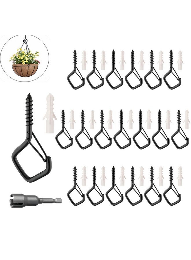 Xfopz 20PCS 2.2 Inches Screw Ceiling Hooks, Hanging Hanger Hooks for Outdoor String Lights Siding Hooks, Metal Hanging Ceiling Hooks for Cup Plants String Lights - Image 1