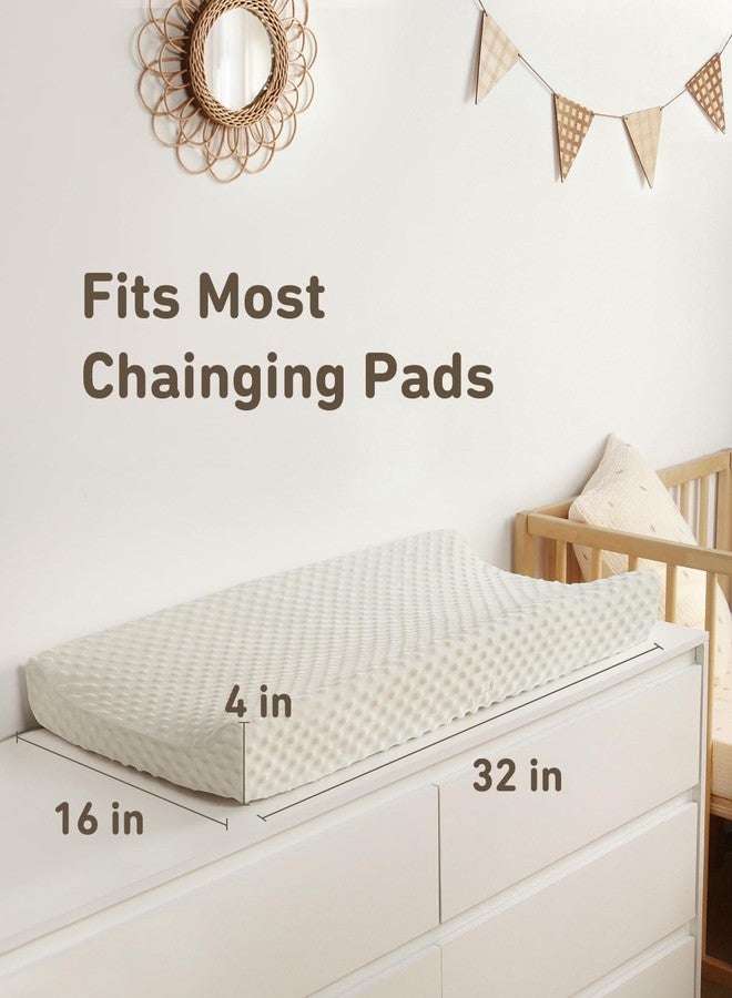 Babebay Changing Pad Cover - Ultra Soft Minky Dots Plush Changing Table Covers Breathable Changing Table Sheets Wipeable Changing Pad Covers Suit for Baby Boys and Girls(Blue Gray & Lily White) - Image 4