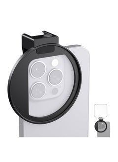Upgraded 67mm Phone Filter Mount Threaded Lens Filter Clip with Cold Shoe Mount, Upgraded Phone Clip, Compatible with iPhone 15 Pro Max 15 Plus 14 13 Samsung Galaxy S22 S23 Ultra, LA006