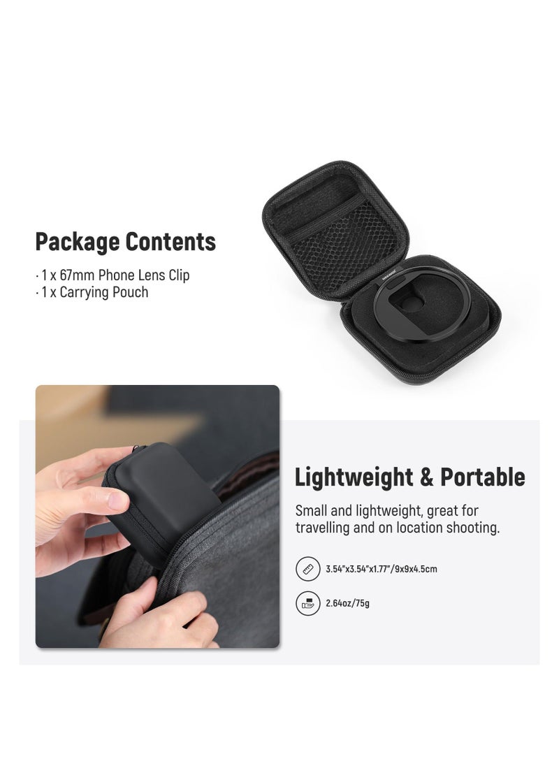 Generic - Upgraded 67mm Phone Filter Mount Threaded Lens Filter Clip with Cold Shoe Mount, Upgraded Phone Clip, Compatible with iPhone 15 Pro Max 15 Plus 14 13 Samsung Galaxy S22 S23 Ultra, LA006 - Image 1