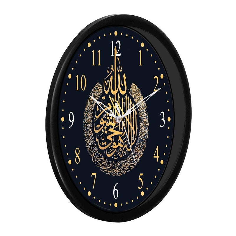 CIRCADIAN Allah Azan Plastic Design Analog Wall Clock for Home Bedroom Office Living Room Watch Antique Stylish Clocks Home Decor Black 24X24 Cm - Image 2