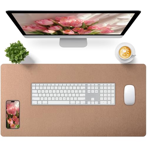 Bloss Gold Desk Mat 31.5x15.7 Inches, Desk Matt for Desktop, Waterproof Large Desk Pad, Computer Mat for Office/Home/Decor/Christmas Desk Mat - Image 1