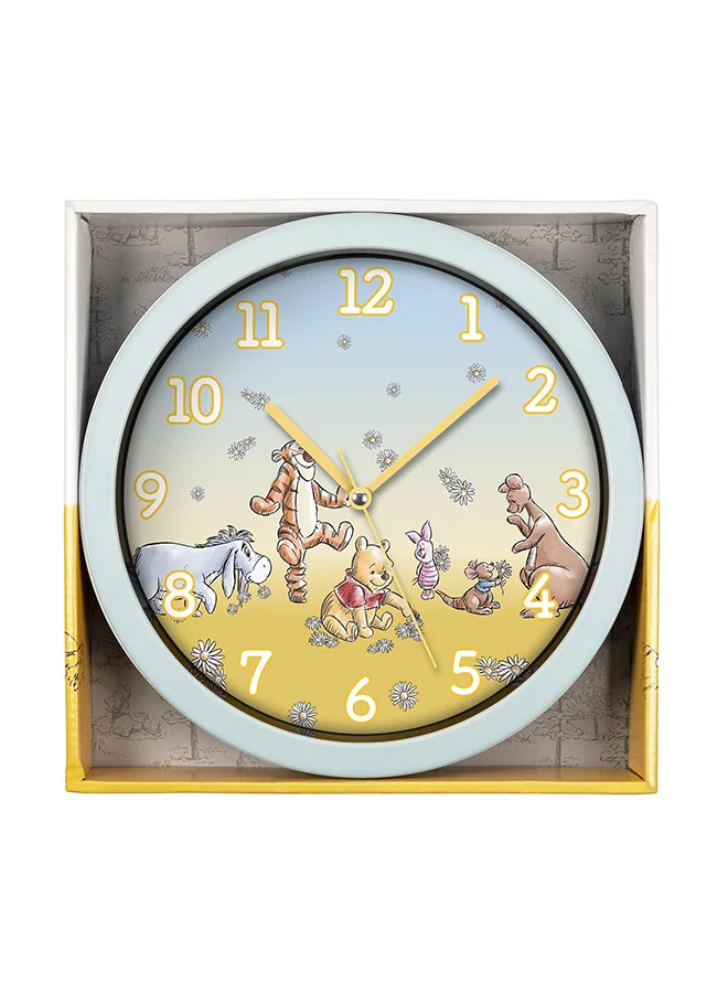 Disney Disney Winnie The Pooh Printed Characters 3-hand Dial Light Blue Frame Wall Clock, One Size,WP3015, 250mm