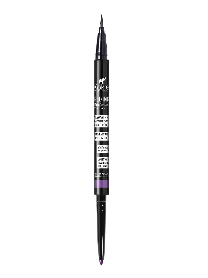 Kokie Gel Ink Dual Ended Eyeliner (Amethyst/Matte Black) - Image 3