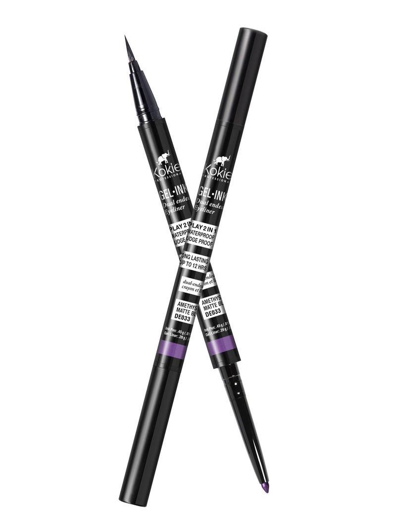 Kokie Gel Ink Dual Ended Eyeliner (Amethyst/Matte Black) - Image 2