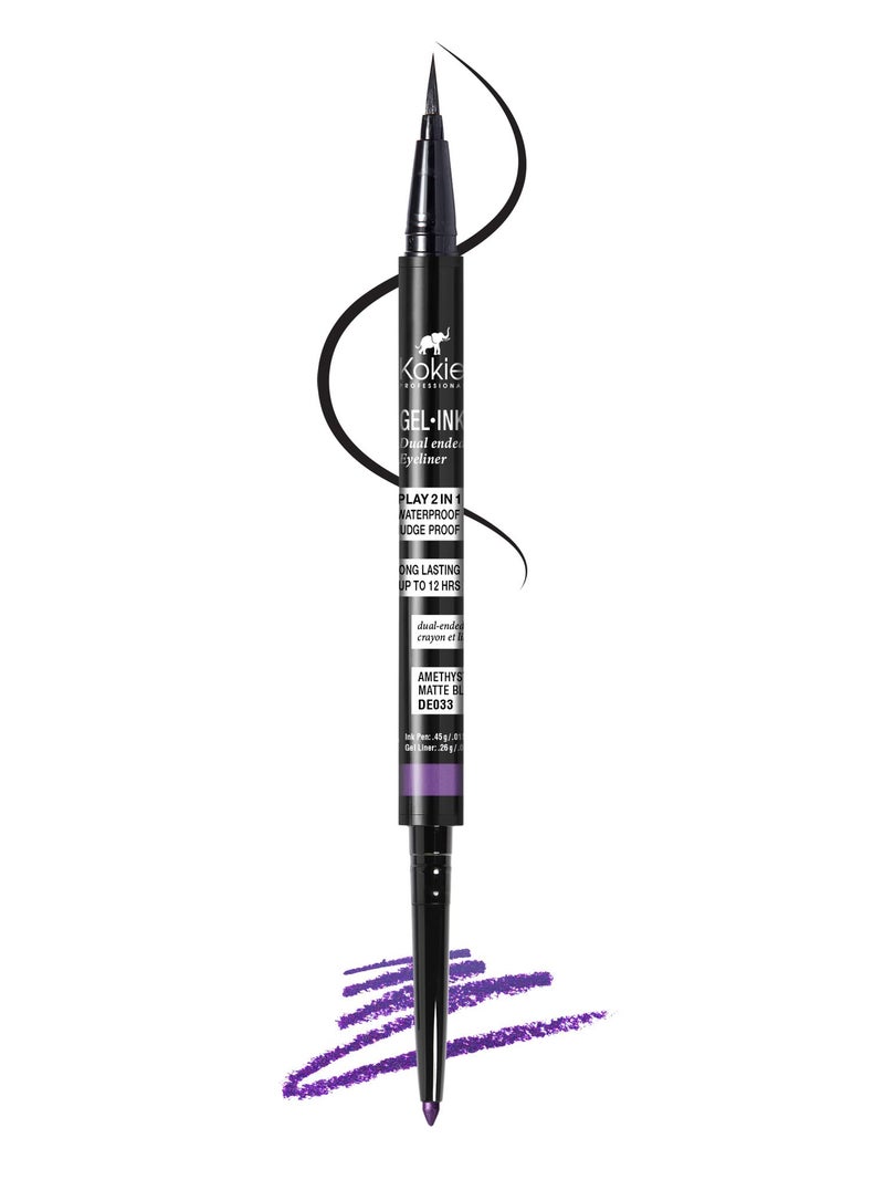 Kokie Gel Ink Dual Ended Eyeliner (Amethyst/Matte Black) - Image 1
