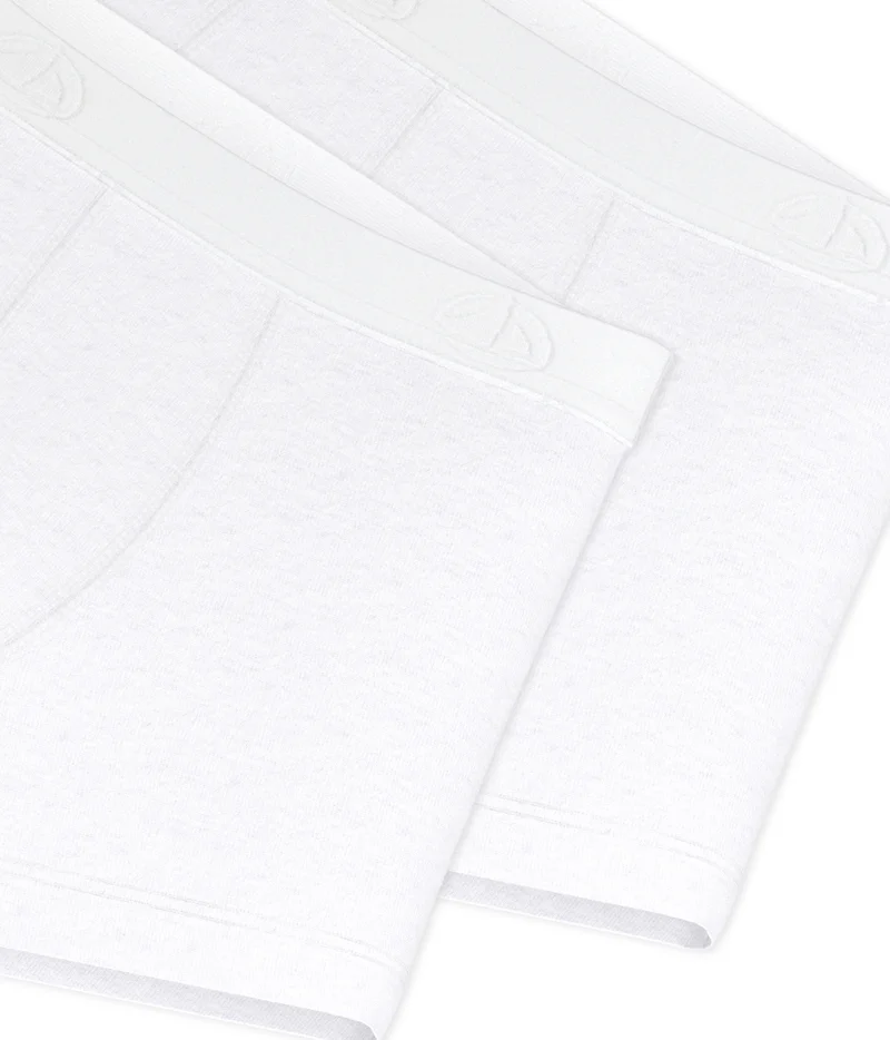 Petit Bateau Boys' White Boxer Shorts - 2-Pack