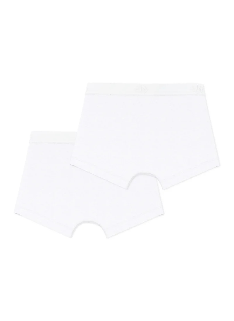 Petit Bateau Boys' White Boxer Shorts - 2-Pack