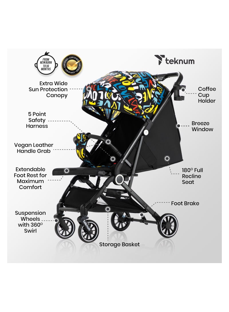 TEKNUM Travel Zen Stroller With Coffee Cup Holder - Love - Image 2