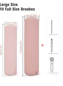 Large Travel Makeup Brush Holder, Magnetic Anti-fall Out Silicon Portable Cosmetic Face Brushes Holder, Soft and Sleek Makeup Tools Organizer for Travel- (8.27 * 2.36 * 1.57) - pzsku/ZBA6BF81AF1568FD5316CZ/45/_/1692398332/27b6130d-50a8-4830-9950-0c5626b60f39