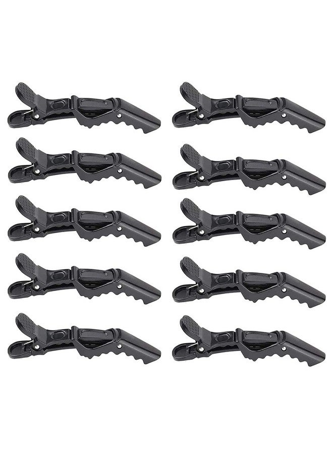 مشبك شعر تمساح 10X من ميرامار، مشابك شعر احترافية للتصفيف، مشبك تقسيم للشعر السميك، مع قبضة غير قابلة للانزلاق وأسنان واسعة للاستخدام المنزلي في صالونات التجميل للنساء والفتيات (عبوة من 10 قطع، أسود) - Image 1