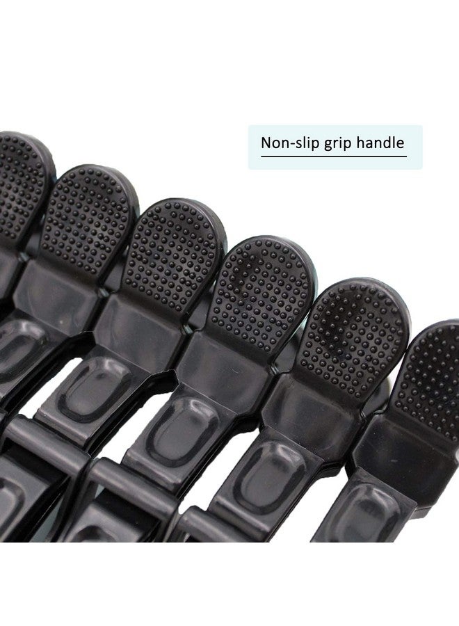 مشبك شعر تمساح 10X من ميرامار، مشابك شعر احترافية للتصفيف، مشبك تقسيم للشعر السميك، مع قبضة غير قابلة للانزلاق وأسنان واسعة للاستخدام المنزلي في صالونات التجميل للنساء والفتيات (عبوة من 10 قطع، أسود) - Image 4