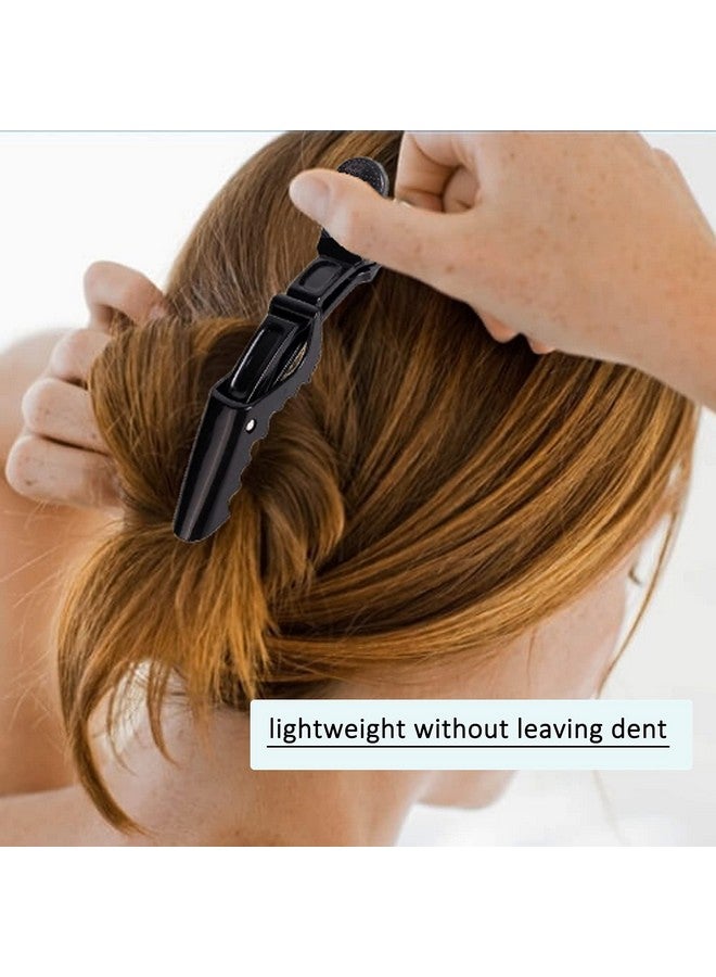 مشبك شعر تمساح 10X من ميرامار، مشابك شعر احترافية للتصفيف، مشبك تقسيم للشعر السميك، مع قبضة غير قابلة للانزلاق وأسنان واسعة للاستخدام المنزلي في صالونات التجميل للنساء والفتيات (عبوة من 10 قطع، أسود) - Image 5