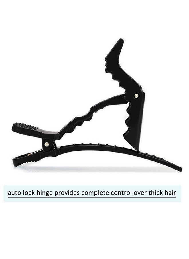 مشبك شعر تمساح 10X من ميرامار، مشابك شعر احترافية للتصفيف، مشبك تقسيم للشعر السميك، مع قبضة غير قابلة للانزلاق وأسنان واسعة للاستخدام المنزلي في صالونات التجميل للنساء والفتيات (عبوة من 10 قطع، أسود) - Image 3