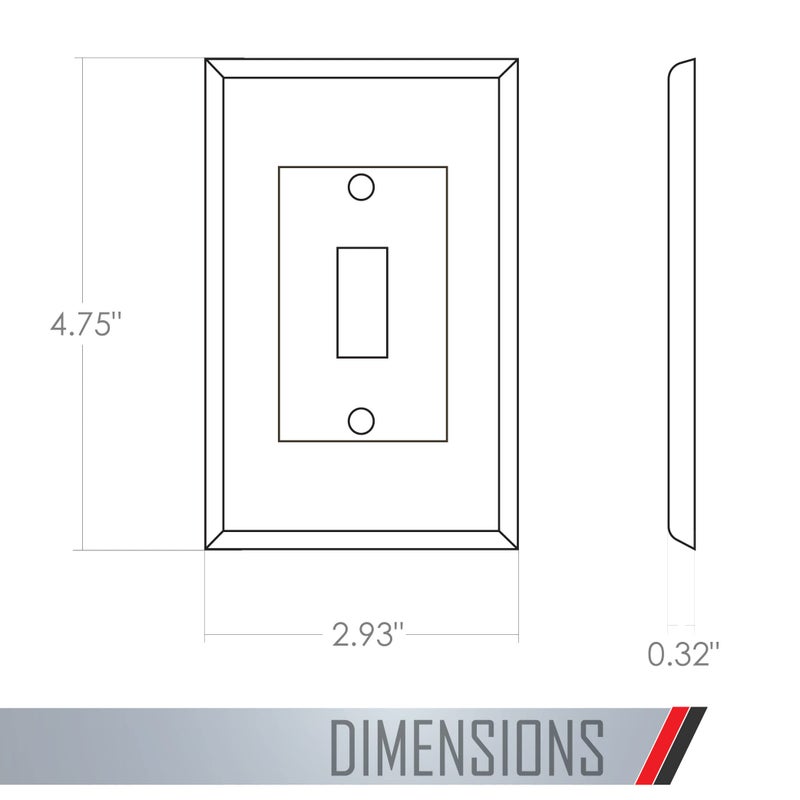 TayMac 2570W Mid-size MASQUE Decorator 1-Gang White Toggle Switch Cover-Up Wall Plate 1-Pack, Replaces Old and Discolored Wall Plate, Home Improvement Essential, Polycarbonate - Image 3