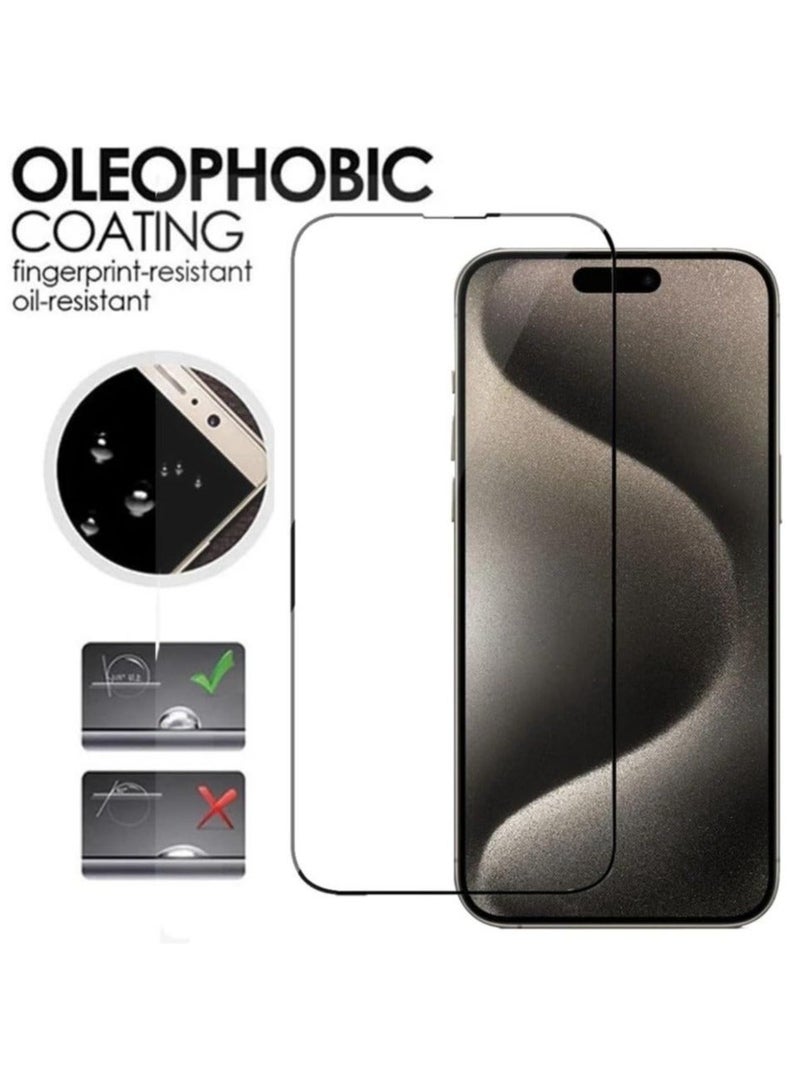 Raxoom Screen Protector for iPhone 15 Pro Max tempered glass screen protector 9H hardness scratch resistance iPhone 15 Pro Max full glue edge to edge glass (iPhone 15 Pro Max, Clear) - Image 4