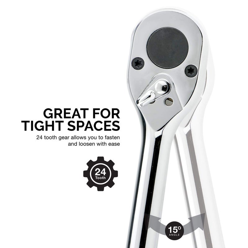 NEIKO 03069A 3/4-Inch-Drive Extendable Ratchet Handle, 24-Tooth Reversible Ratcheting Feature, Extends 24 to 39 3/4 Inches - Image 4