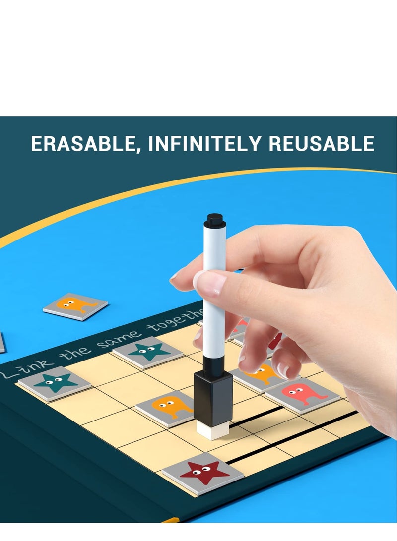 SOLARAE لعبة المطابقة توصيل وربط، ربط بطاقتين متشابهتين معًا بخط، تنموية وتعليمية، طرق متعددة للعب، هدية للأولاد والبنات للأطفال من 3 إلى 8 سنوات 36 قطعة - Image 5