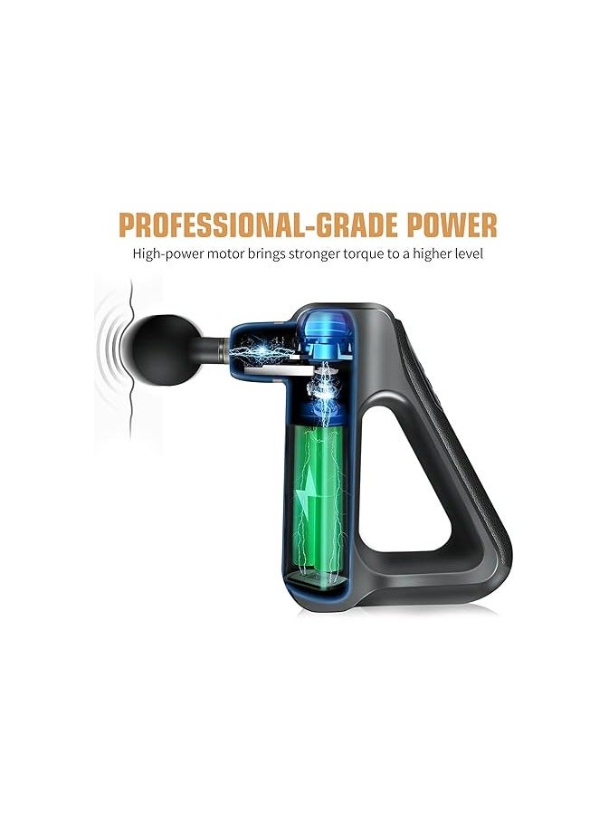 مسدس تدليك TERWOK، مسدس تدليك الظهر، مسدس تدليك الأنسجة العميقة للعضلات، مسدس تدليك بالقرع، مسدس تدليك العضلات المحمول باليد، 32 سرعة، جهاز تدليك محمول هادئ، 8 رؤوس، عمر بطارية طويل - Image 5