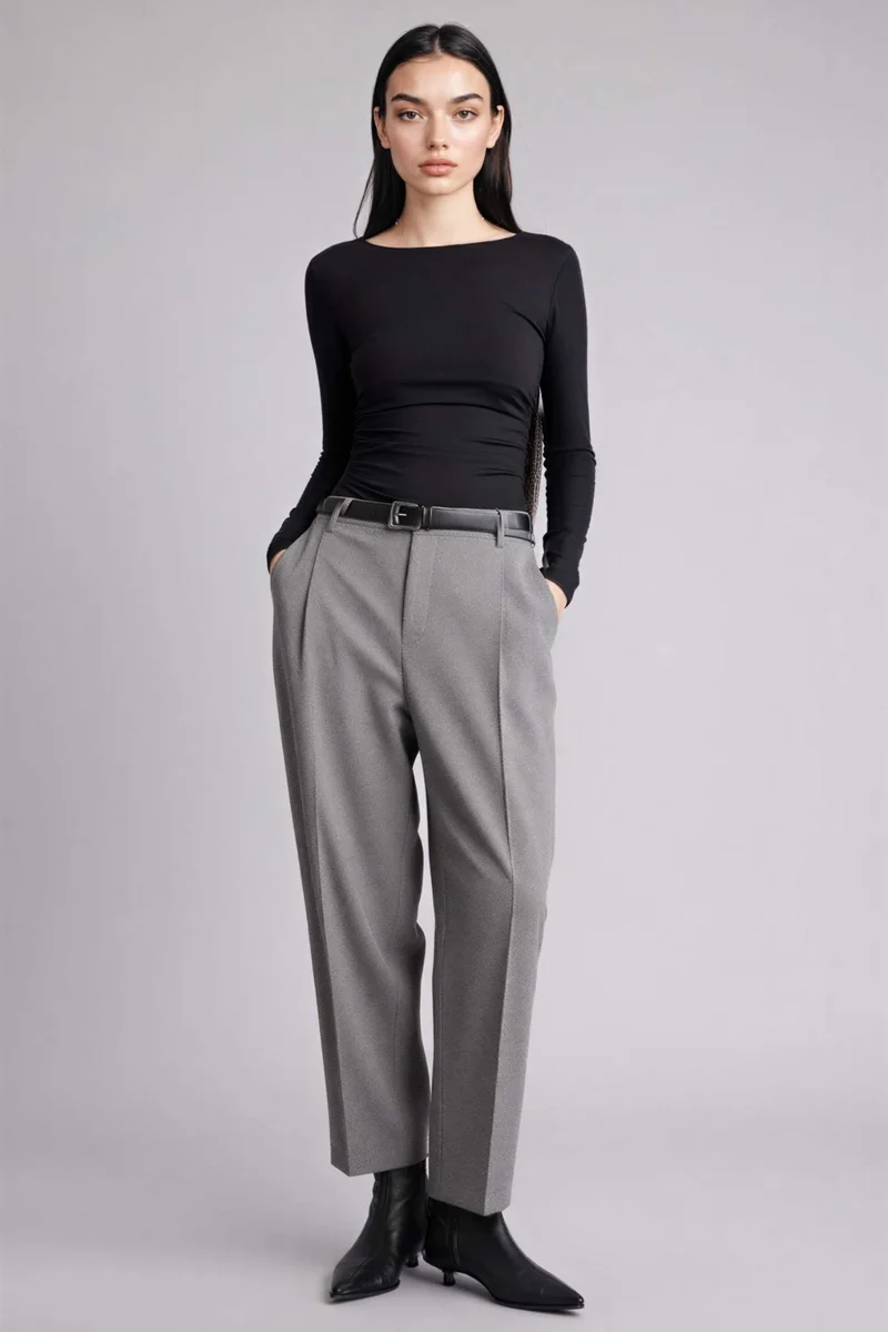 DeFacto Carrot Fit High Waist Straight Leg Trousers