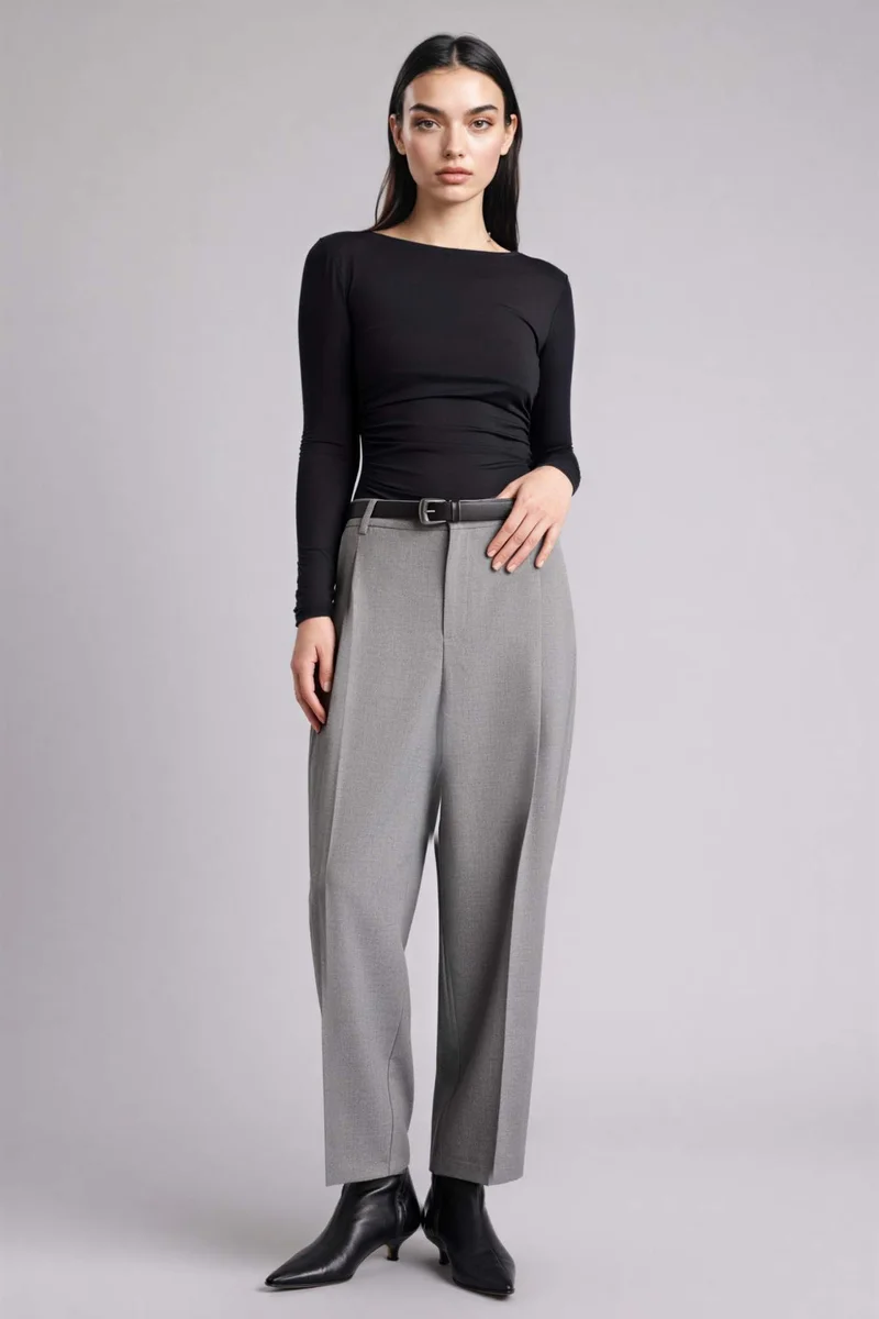DeFacto Carrot Fit High Waist Straight Leg Trousers