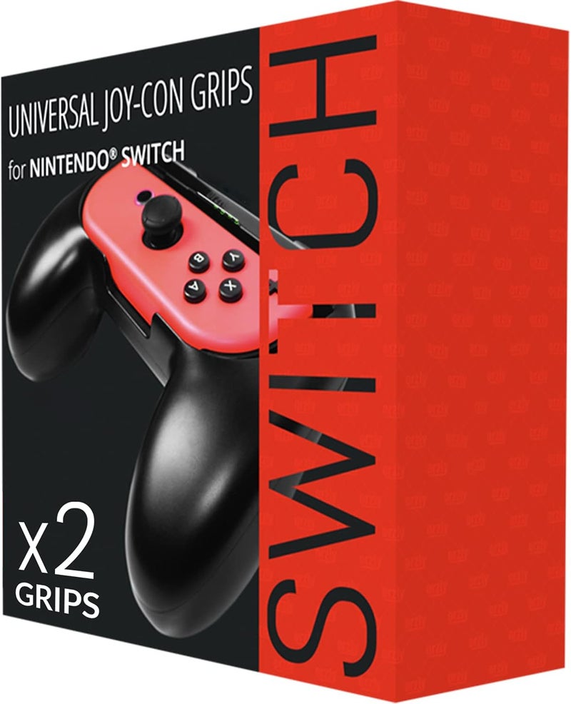 Orzly Grips compatible with Nintendo Switch Joy-Cons for Extra Comfort - TWIN PACK (1x RED & 1x BLUE) Universal Sided Grip Attachments for use with Nintendo Switch Joy-Cons - Image 2
