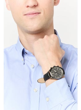 TIMEX Men T TW2R88400 Leather Analog Watch 42mm, Black  - Image 2