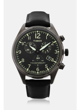 TIMEX Men T TW2R88400 Leather Analog Watch 42mm, Black  - Image 1