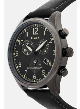 TIMEX Men T TW2R88400 Leather Analog Watch 42mm, Black  - Image 3