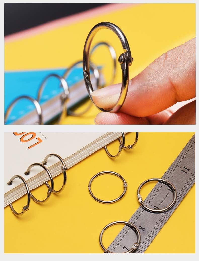 Clip Strip 100 Pack 1 Inch Binder Rings, 1" Loose Leaf Binder Rings Bulk, Rust Resistant Nickel Plated Steel Rings for Book Binding, Shower Curtain Rings - Image 5